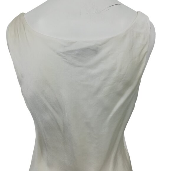Lafayette 148 100% Silk Winter White Sleeveless Lined Blouse Top Size 4 Scoop - Picture 8 of 10